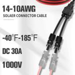 20FT Solar Panel Extension Cable with Connectors