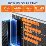 Set of 6 High-Efficiency 200W Solar Panels