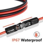 PHITUODA 10 AWG Solar Panel Extension Cables, 2 Pack