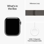 Apple Watch Series 9 [GPS + Cellular 41mm] Smartwatch with Graphite Stainless Steel Case with Graphite Milanese Loop. Fitness Tracker, ECG Apps, Always-On Retina Display