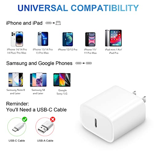 20W PD Fast Charger with 6FT USB-C Cable