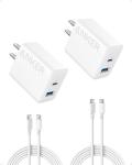 Anker 20W Dual Port USB C Charger - 2-Pack
