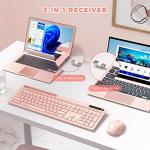 Vivefox Pink Wireless Keyboard and Mouse Combo