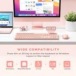 Vivefox Pink Wireless Keyboard and Mouse Combo