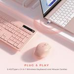 Vivefox Pink Wireless Keyboard and Mouse Combo
