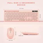 Vivefox Pink Wireless Keyboard and Mouse Combo