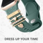 Flower Engraved Silicone Apple Watch Band for Women