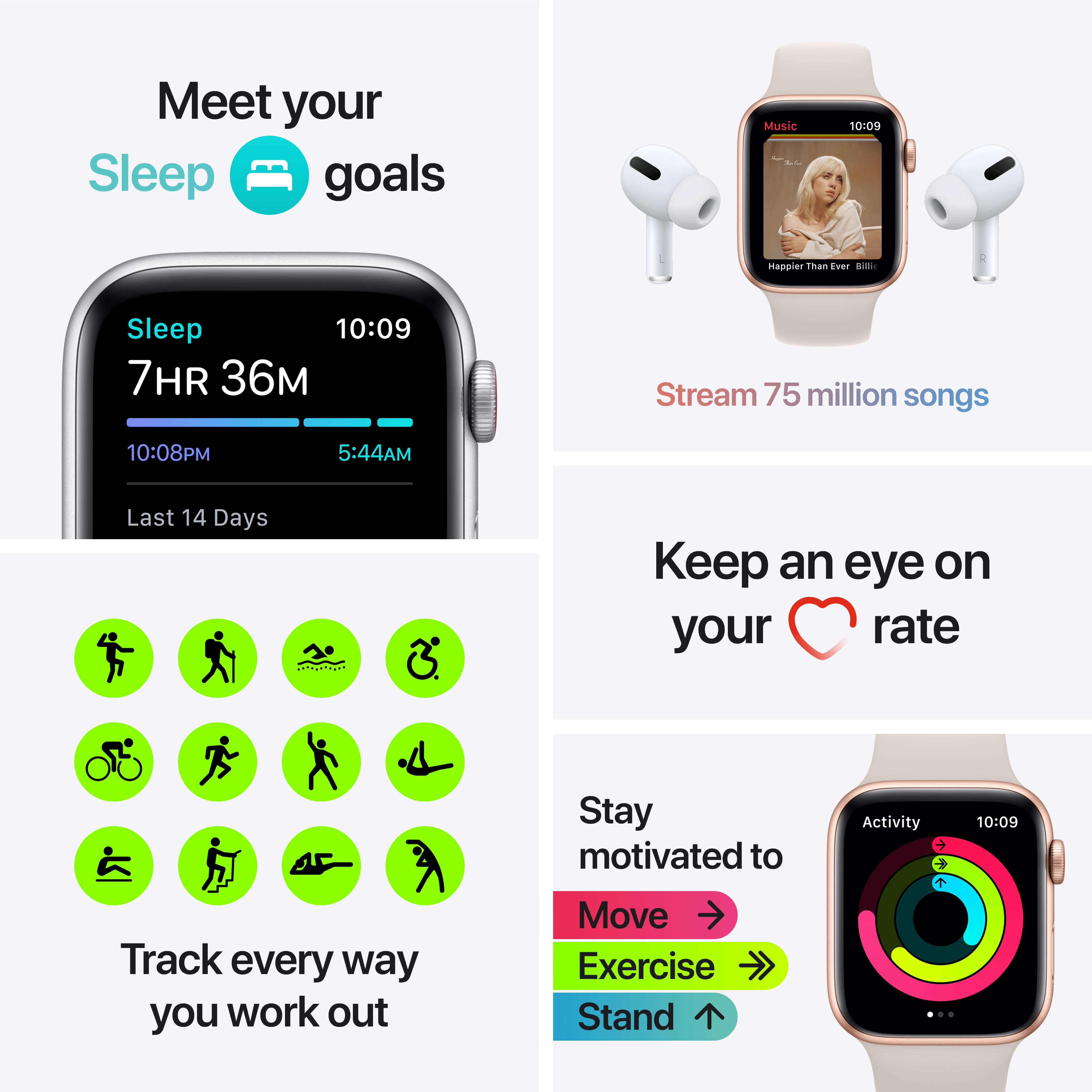 Apple Watch SE 40mm Silver Aluminum Abyss Blue Band