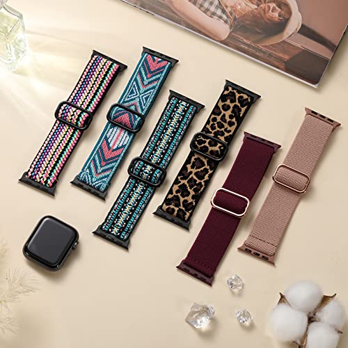 Maledan 10 Pack Stretchy Nylon Apple Watch Bands