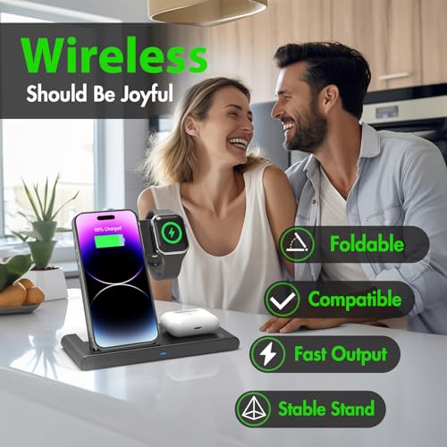 3-in-1 Wireless Charger for iPhone, Watch, AirPods