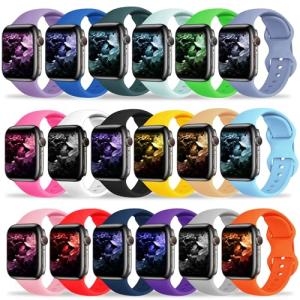 18-Pack Silicone Bands for Apple Watch Sizes