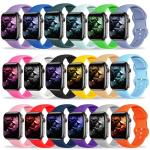 18-Pack Silicone Bands for Apple Watch Sizes