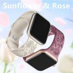 Floral Engraved Silicone Bands for Apple Watch