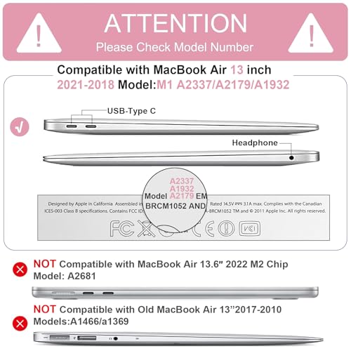Pink Marble MacBook Air 13" Case with Accessories