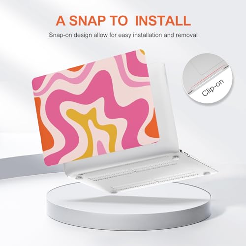 iCasso Pink Abstract Wave Case for MacBook Air 13