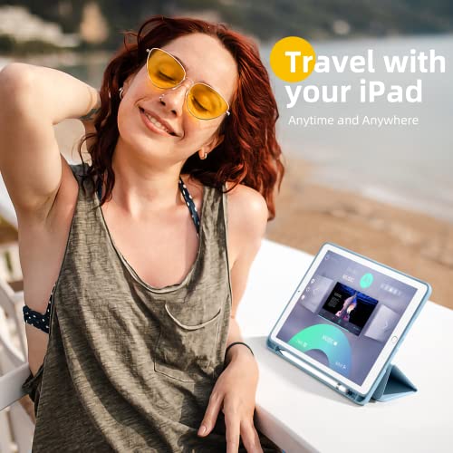 Sky Blue iPad 10.2" Case with Pencil Holder