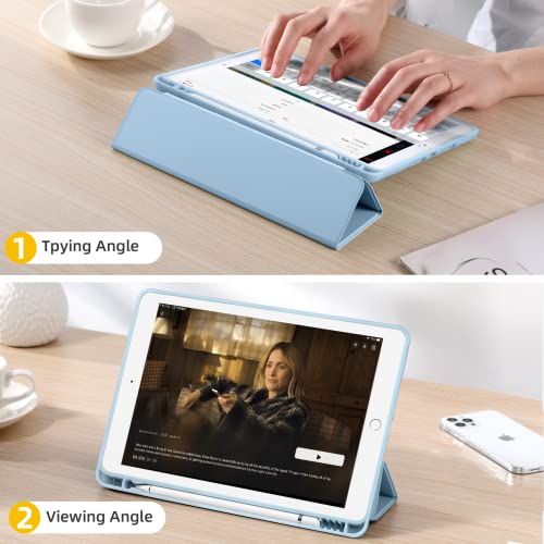 Sky Blue iPad 10.2" Case with Pencil Holder