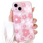 Cute Floral TPU Case for iPhone 15 - Pink