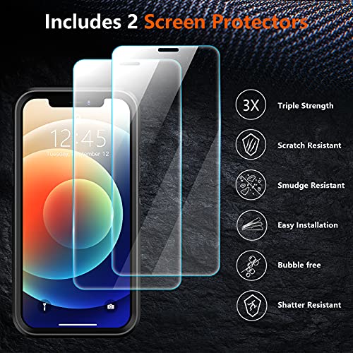 Military Grade iPhone 12/12 Pro Case with Screen Protectors