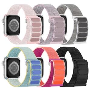 6 Pack Sport Nylon Loop Bands for Apple Watch