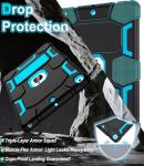 Heavy Duty iPad Case with Kickstand - Black/Sky Blue