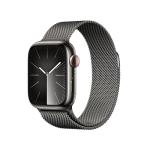 Apple Watch Series 9 [GPS + Cellular 41mm] Smartwatch with Graphite Stainless Steel Case with Graphite Milanese Loop. Fitness Tracker, ECG Apps, Always-On Retina Display