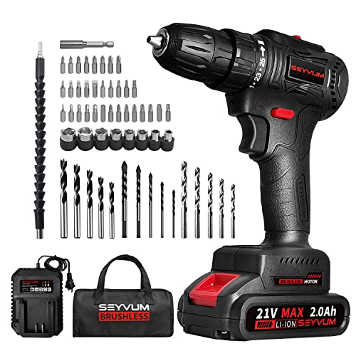 SEYVUM P10 Cordless Drill Set with 57 Bits