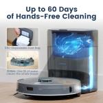 AIRROBO T25+ Robot Vacuum and Mop Combo, 5500Pa Suction, Pet Area Smart Boost, Carpet Detection, Tangle-Free Brush, LDS Mapping, APP Control, 3.5L Self-Empty Bin for Hard Floors, Carpets, Pet Hair