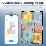 AIRROBO T25+ Robot Vacuum and Mop Combo, 5500Pa Suction, Pet Area Smart Boost, Carpet Detection, Tangle-Free Brush, LDS Mapping, APP Control, 3.5L Self-Empty Bin for Hard Floors, Carpets, Pet Hair