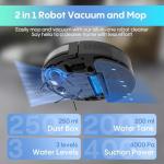 Robot Vacuum and Mop Combo,2 in 1 Robotic Vacuum Cleaner with Mopping,4000Pa Strong Suction,Auto Recharge,WiFi/Alexa/App/Remote, Ideal for Hard Floor,Pet Hair,Auto Carpets Boost