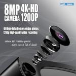 Smart Camera Glasses with Bluetooth and 4K Video