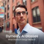 Dymesty Titanium AI Smart Glasses with Bluetooth Speakers