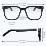 ElecFusion Smart Glasses with Magnetic Clear Black Lenses
