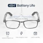 Dymesty Titanium AI Smart Glasses with Bluetooth Speakers