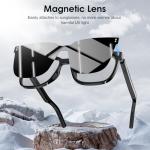 ElecFusion Smart Glasses with Magnetic Clear Black Lenses