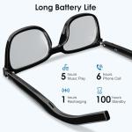 ElecFusion Smart Glasses with Magnetic Clear Black Lenses