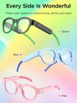 HYYOYEE Kids Smart Glasses with Bluetooth Audio