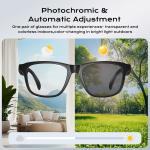 Smart Glasses with Audio, Bluetooth, and Photochromic Lenses