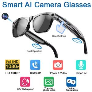 AI Smart Glasses with 100MP Camera and Bluetooth