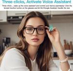 AI Smart Glasses, Open Ear, Bluetooth 5.4 Waterproof