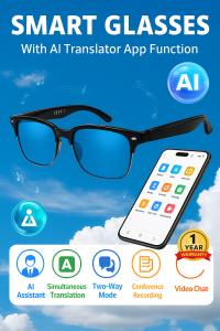 AI Voice-Controlled Smart Glasses with Bluetooth Audio