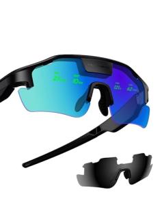 cybersight ZENITH Display Sports Glasses, for Cycling and Hiking, Smart AI/AR Sports Sunglasses, Real-Time HUD Display, Smart Navigation, Proactive AI Alerts, Monitor Heart Rate, Speed, etc.
