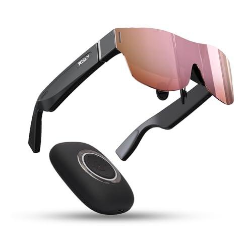TQSKY T1 AR Glasses with TBOX, Smart Glasses Trendy Tech Gadgets, Video Glasses with 150'' 1800-Nit Ultra-Sharp Screen, for Watching Live Sports, Movies, Reading and Entertainment