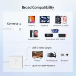 AR Glasses USB-Video and Charging Adapter, 4K240Hz, up to 100W PD Pass Throug...