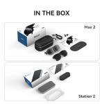 Rokid AR Spatial Video Glasses with 3-Screen Display, Max2 Black AR Glasses & Station2 Spatial Computer with 360" Micro-OLED, 120Hz OLED, 600 Nits, Multi-Tasking for Gaming