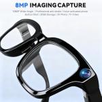 AI Smart Glasses with 8MP Camera & Audio