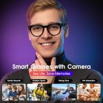 Camera Glasses with Bluetooth, AI Recognition, 8MP HD