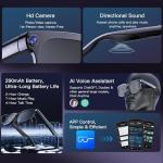Aovemt AI Smart Glasses with HD Camera & Audio
