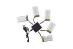Fytoo 5-Pack 3.7V 1200mAh LiPo Batteries and Charger