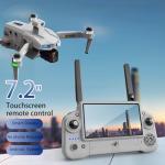 Cyaxzolp Drone with 8K Photo Resolution 4K Video Recording Camera Drones for Adults.Three-Axis mechanical Stabilization Gimbal，Electronic stability-enhancing anti-shake. 7.2-inch LCD High-definition Large Display Screen Remote Control Quadcopter,With 3 Plug-in and Unplugged smart lithium Batteres, 5G HD Brushless GPS Drone Auto Return, Laser obstacle avoidance，With Airdrop function. (GREY Grey version)